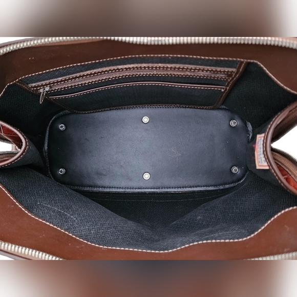 Dooney and Bourke USA Croc Embossed Bayou Bamboo Satchel/Crossbody Vintage - Picture 7 of 9